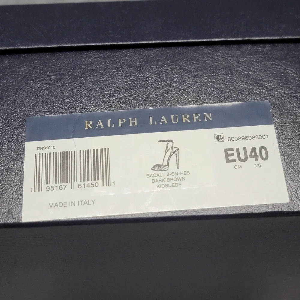 Ralph Lauren Purple Label Heels Womens EU 40 Brown Bacall‎ 2 Kid Suede Stiletto
